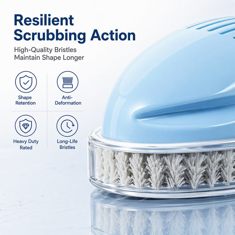 Close-up of blue kitchen cleaning brush