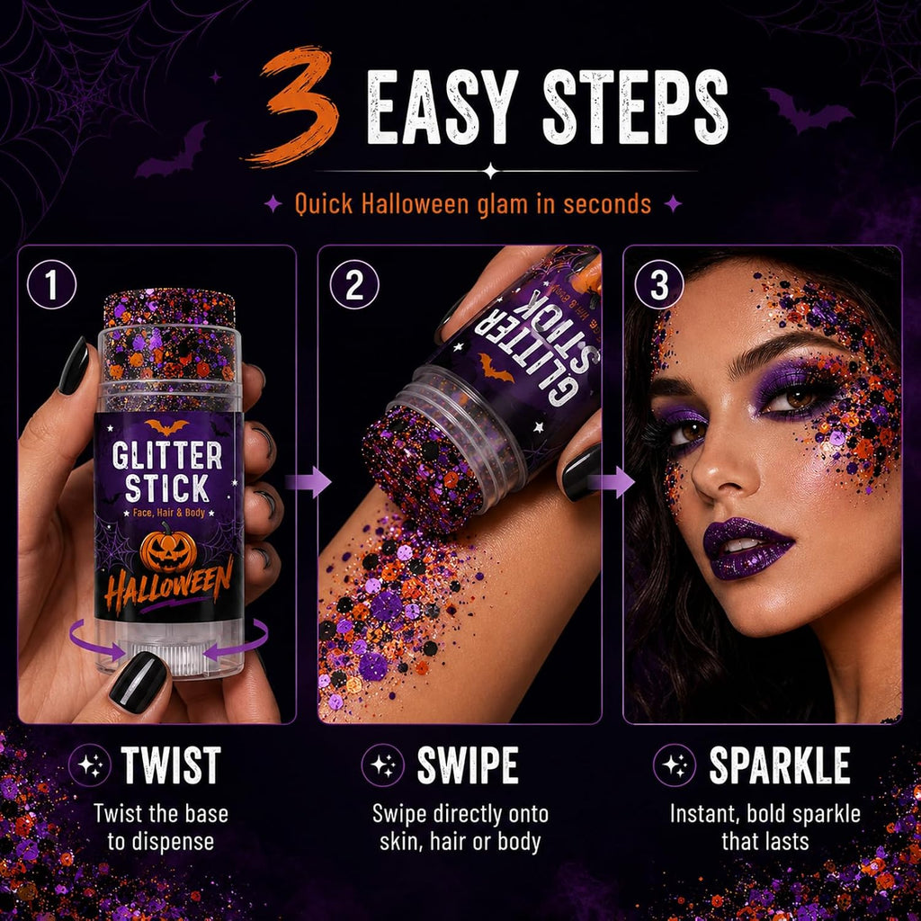 Halloween Glitter Stick for Face, Body & Hair