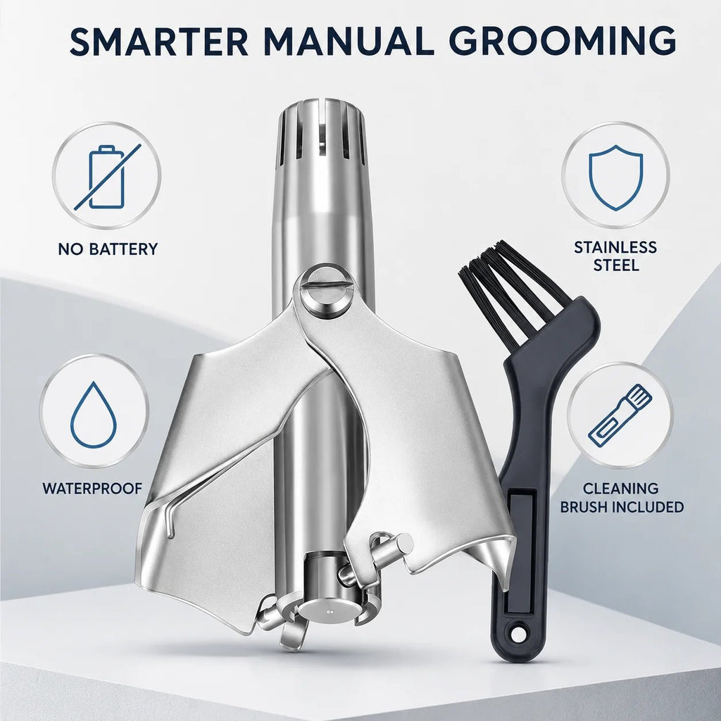 Stainless Steel Manual Nose Hair Trimmer