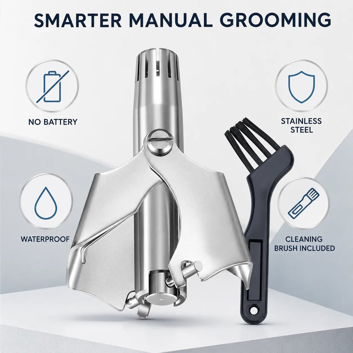 Stainless Steel Manual Nose Hair Trimmer