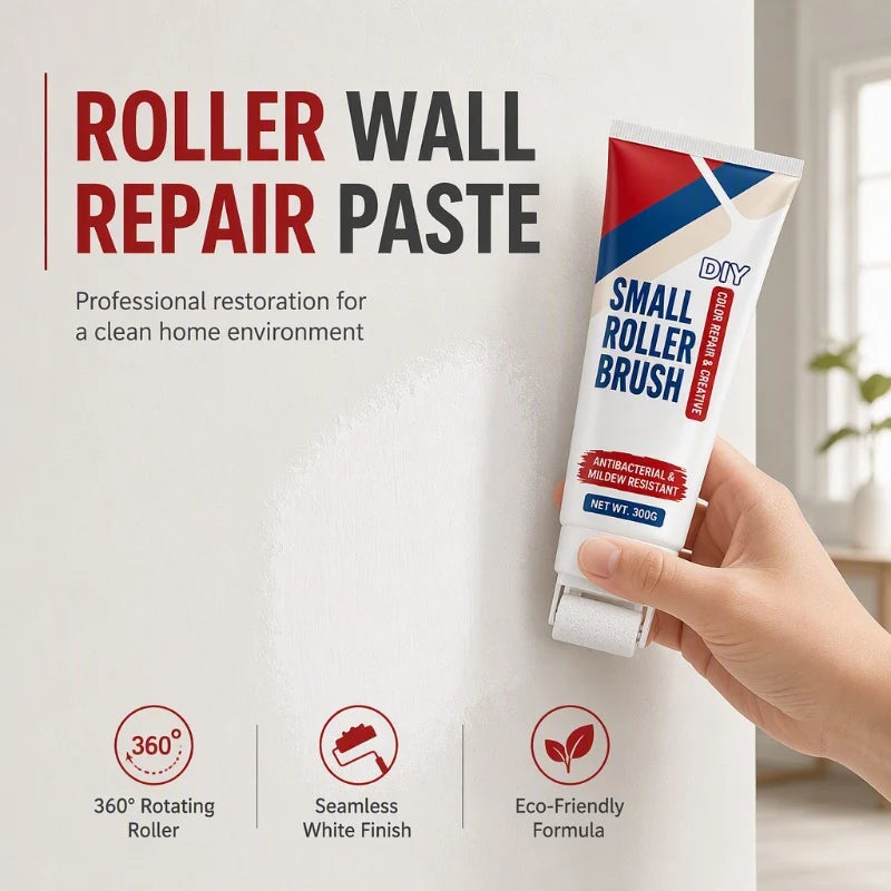 Wall repair applicator beside an interior wall