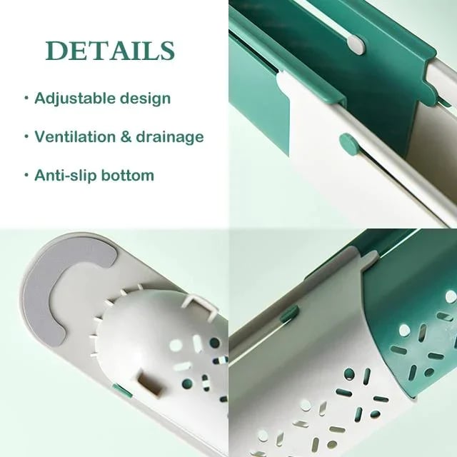 📢📢43% OFF & In Stock⏰ Updated Telescopic Sink Storage Rack – Adjustable Fit, Ventilated Drain & Towel Bar – Keep Your Sink Clean & Tidy ✨